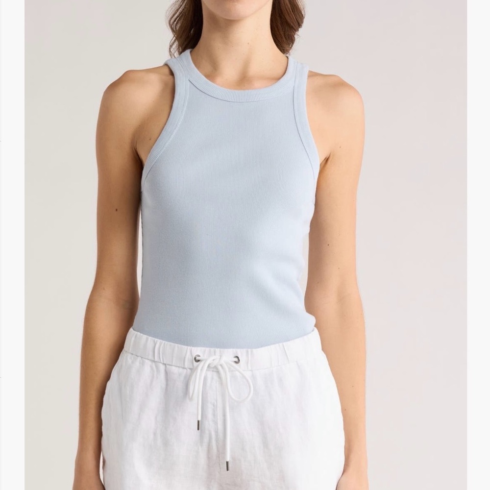NWT James Perse Sky Blue Ribbed Tank Top size 4 (US 12)